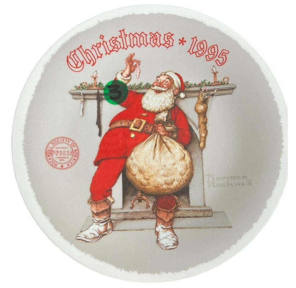 Norman Rockwell 1995 Filling the Stocking Knowles Christmas Plate COA Limited Ed